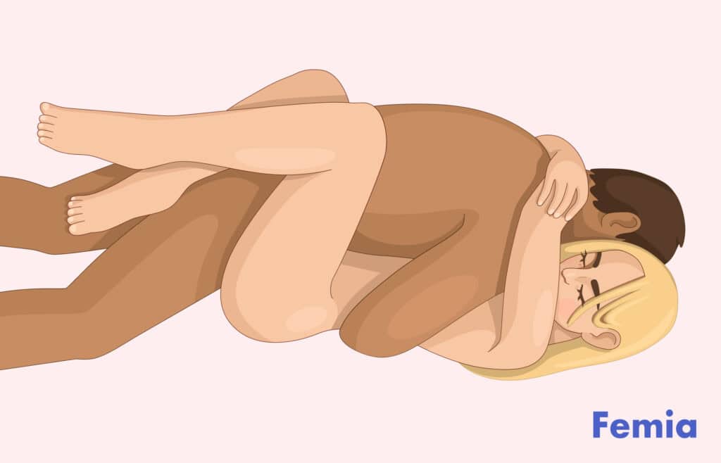 An illustration of a couple in the missionary position.