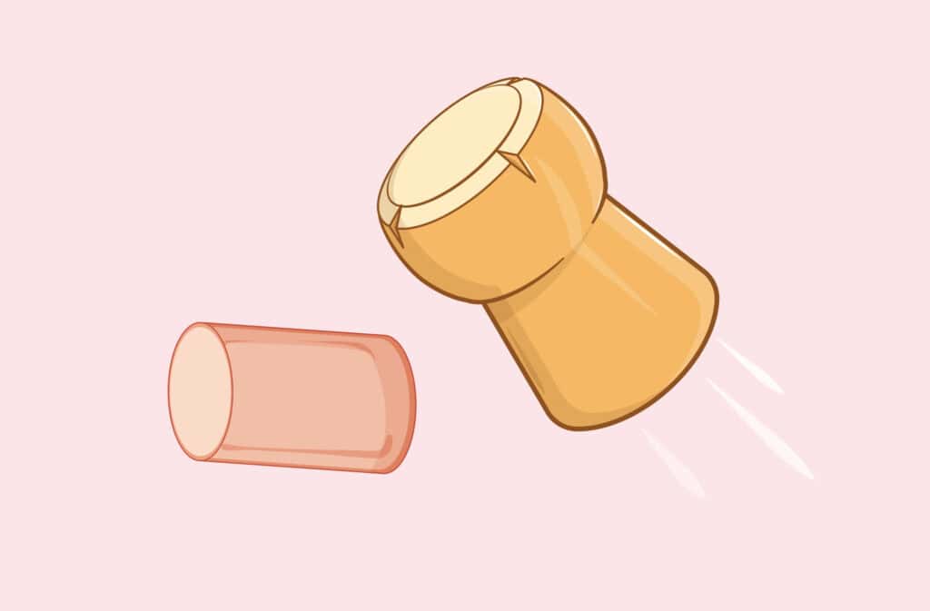 An illustration of a cork representing a mucus plug.