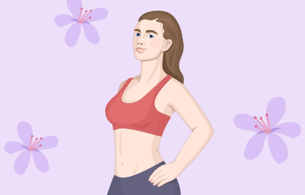 An illustration of a woman showing how to increase progesterone naturally.