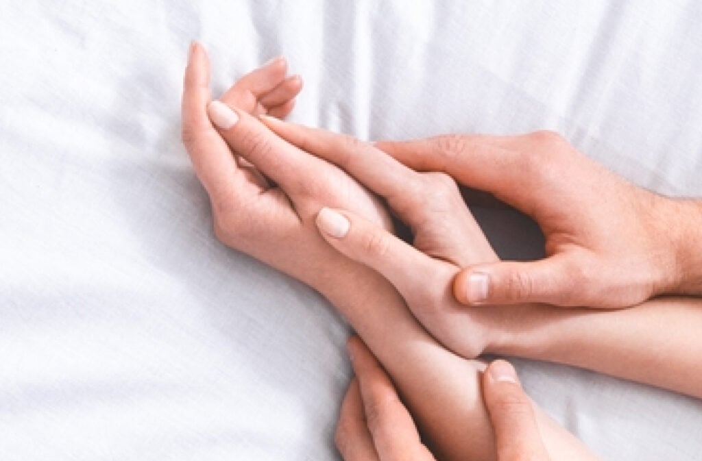 A photo of two pairs of holding hands representing best sex positions to get pregnant Viewers of this file can see comments and suggestions.