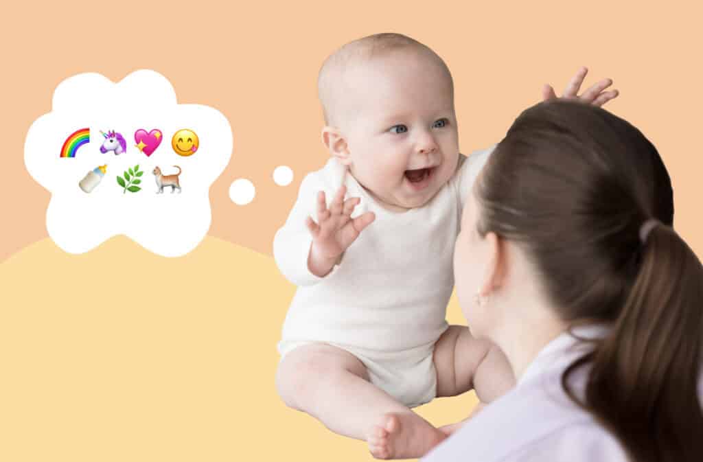 A photo of a mom with a baby that shows newborn cues.